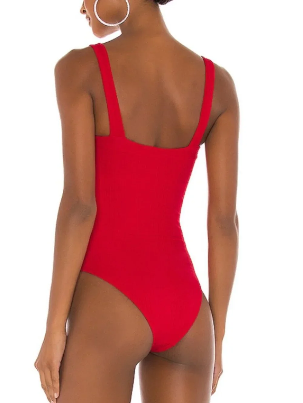 l*space Red Ribbed One-Piece Swimsuit - Picture 3 of 7